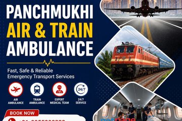 Panchmukhi Low Cost Train Ambulance in Delhi- Expert Medical team to guide you